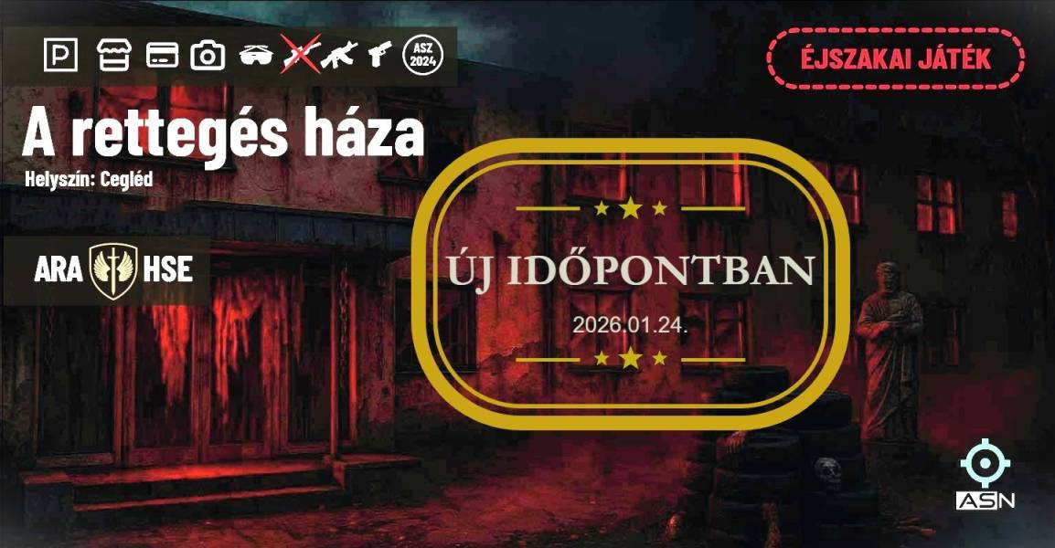 A rettegés háza éjszakai játék CQB Field Cegléd